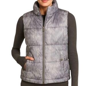 Michael Kors Fur Print Gray Puffer Vest Size XL